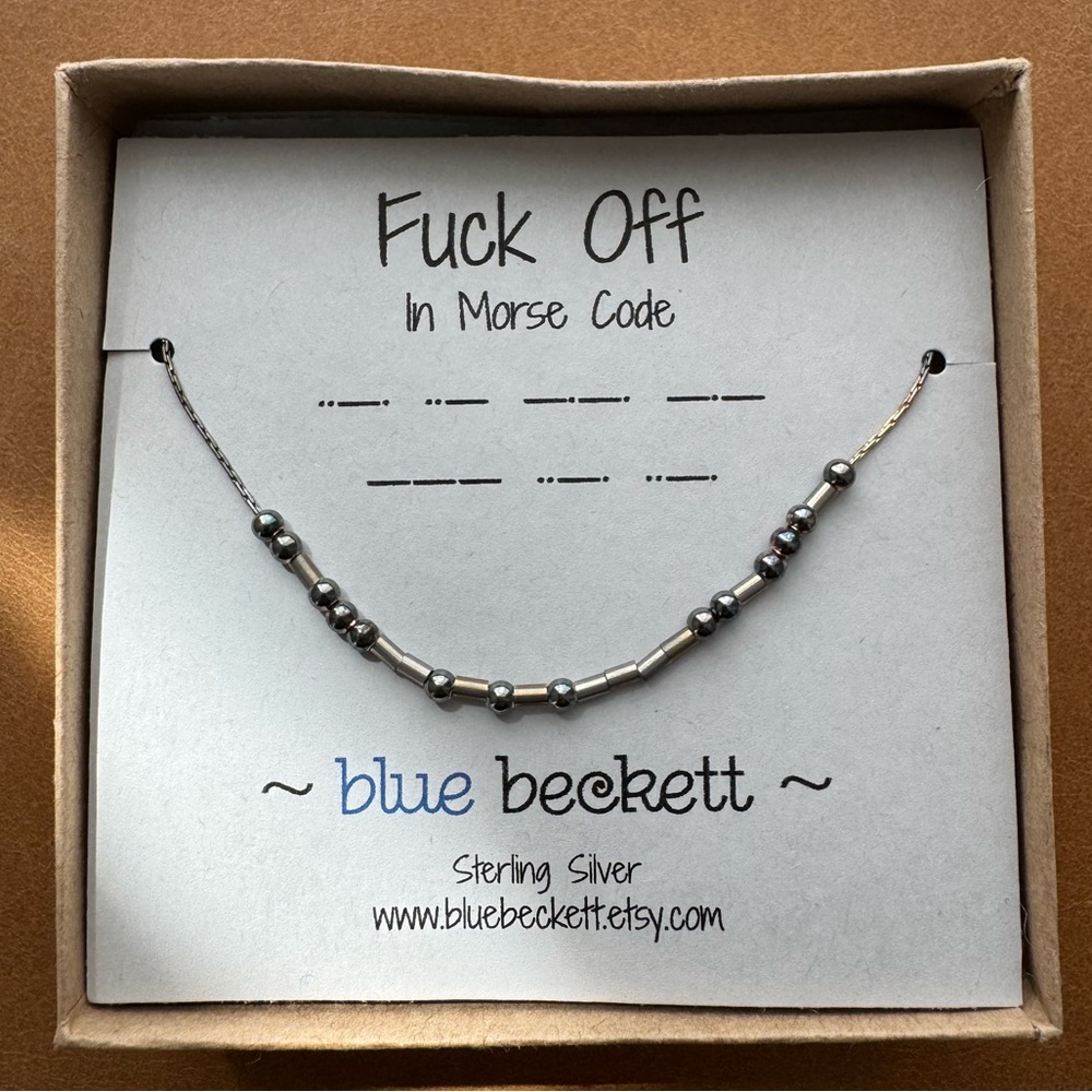 Morse Code 'F*** Off' Necklace